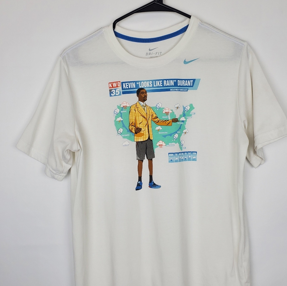 Nike White Graphic Tee - Kevin Durant Design Men XL - Picture 2 of 9